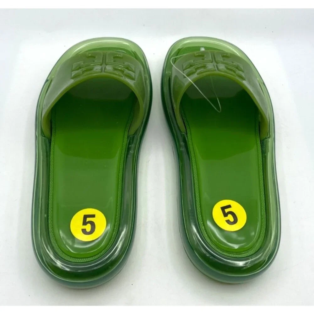 NWT Tory Burch Bubble Jelly Sandals Size 5 Green